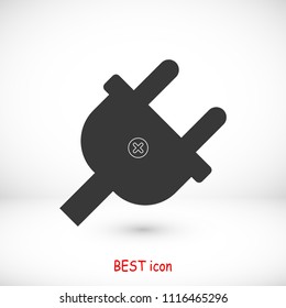 Plug vector icon stock vector illustration flat design
