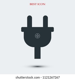 Plug vector icon stock vector illustration flat design