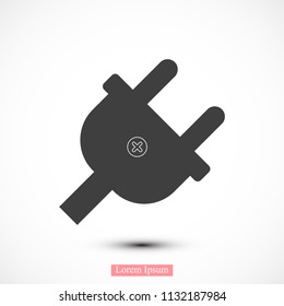Plug vector icon stock vector illustration flat design