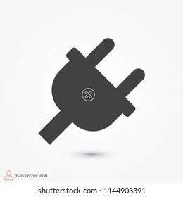 Plug vector icon stock vector illustration flat design