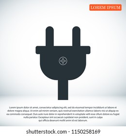 Plug vector icon stock vector illustration flat design