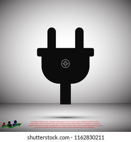Plug vector icon stock vector illustration flat design