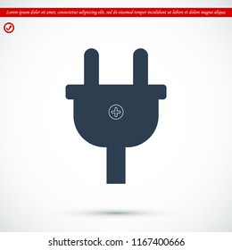 Plug vector icon stock vector illustration flat design