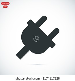 Plug vector icon stock vector illustration flat design