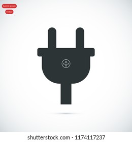 Plug vector icon stock vector illustration flat design