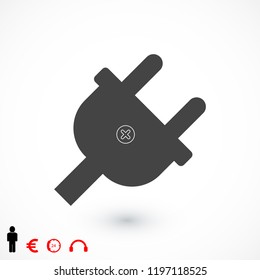 Plug vector icon stock vector illustration flat design