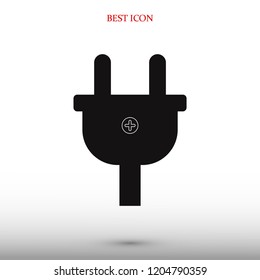 Plug vector icon stock vector illustration flat design
