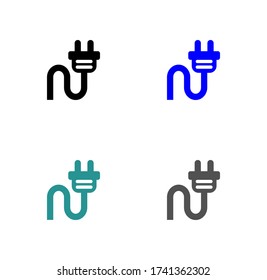 Plug vector icon stock vector illustration flat design.