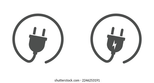 Plug in vector icons set. stock vector