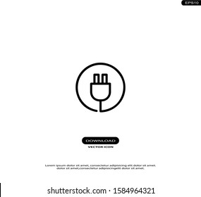 Plug Vector Icons in trendy flat style isolated on white background.eps10