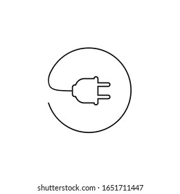 Plug vector line icon, electric symbol. Simple, flat design for web or mobile app