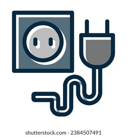 Plug Vector Thick Line Filled Dark Colors Icons For Personal And Commercial Use.
