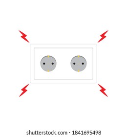 Plug vector. wallpaper. free space for text. copy space. Leaked electricity.