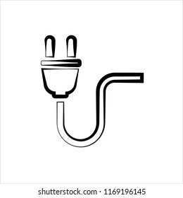 Plug Web Icon Design With Wire Vector Art Illustration