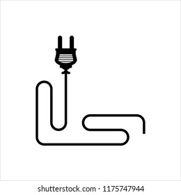 Plug Web Icon Design With Wire Vector Art Illustration