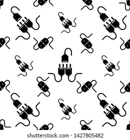 Plug Web Icon Design With Wire Seamless Pattern Vector Art Illustration