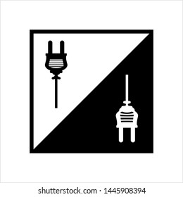 Plug Web Icon Design With Wire Vector Art Illustration