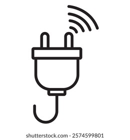 plug wifi smart home isolated line icon