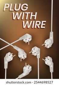 Plug with wire. Advertising poster. Vector illustration. Sketch for creativity.