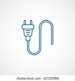 Plug and Wire Blue Icon On White Background