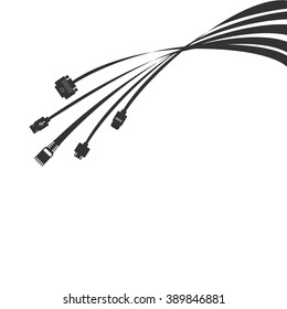Plug Wire Cable Computer abstract  wire  vector illustration
