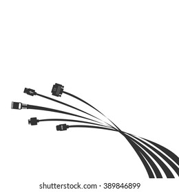 Plug Wire Cable Computer abstract  wire  vector illustration
