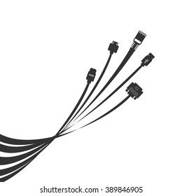 Plug Wire Cable Computer abstract  wire  vector illustration
