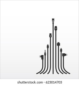 Plug Wire Cable Computer abstract wire vector illustration