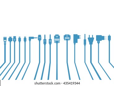 Plug Wire Cable Computer bluel vector illustration
