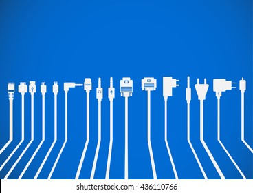 Plug Wire Cable Computer bluel vector illustration