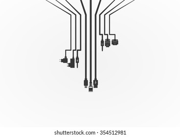 Plug Wire Cable Computer  vector illustration