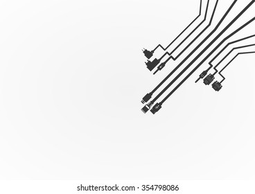 Plug Wire Cable Computer  vector illustration