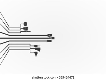 Plug Wire Cable Computer  vector illustration