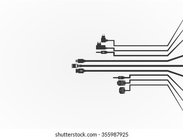 Plug Wire Cable Computer  vector illustration