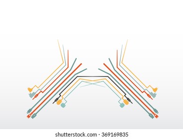 Plug Wire Cable Computer  vector illustration