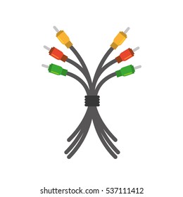plug wire cable different colors vector illustration eps 10