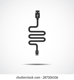 Plug Wire Cable USB Computer  vector illustration