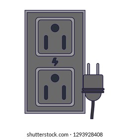 Plug and wire electric symbol