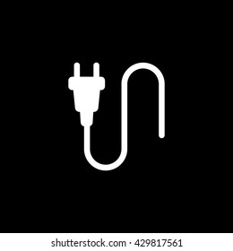 Plug and Wire Icon On Black Background
