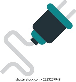 Stecker- und Drahtgrafik in minimalem Stil einzeln auf Hintergrund