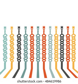 Plug Wire Lan Cable Computer colorful vector illustration