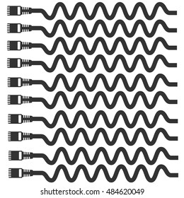 Plug Wire Lan Cable Computer vector illustration