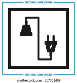 plug, wire, socket vector illustration eps10.