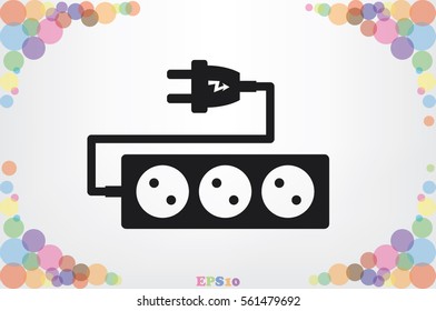 plug, wire, socket vector illustration.