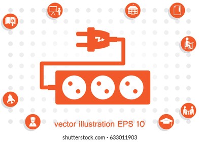 plug, wire, socket vector illustration