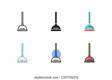 pluger icon vector with six different style design. isolated on white background