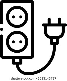 plugging icon. Thin Linear Style Design Isolated On White Background