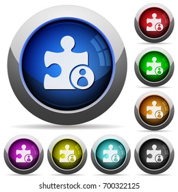 Plugin author icons in round glossy buttons with steel frames