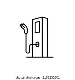 Das Symbol der Ladelinie des Elektrofahrzeugs, Schild der Ladestation.
