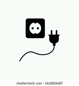Plug-in, electrical plug vector icon 10 EPS. Flat vector icon
